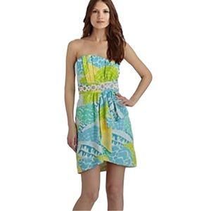 Lilly Pulitzer Crystal Mini Dress In Lagoon Green Hot Summer Nights Size 6